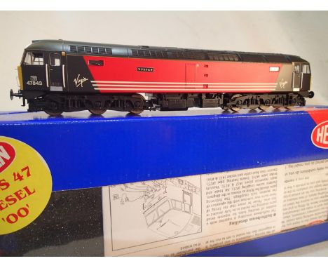 Heljan OO scale 4600, class 47, diesel, Virgin livery, 47843, Vulcan, near mint condition, storage wear to box. UK P&amp;P Gr