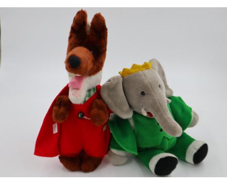 Wendy Boston corded talking Basil Brush plush toy and a Gund Baba elephant. UK P&amp;P Group 1 (£16+VAT for the first lot and