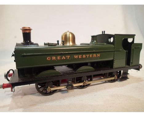 O gauge kit/scratch built Pannier tank, Great Western green, un-numbered, 2 rail fine scale, very good condition. UK P&amp;P 