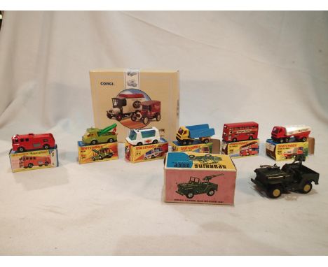Six Matchbox 1/75 series Superfast vehicles, mostly excellent condition (fire engine missing ladder), boxes in fair condition