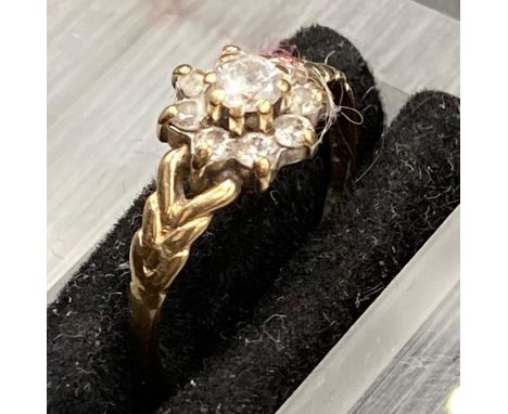 A small diamond ring on 9ct gold (1.1g approximate weight) Size K