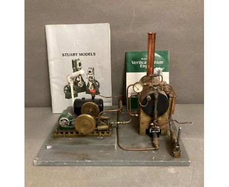 A Stuart Models Stationary Steam Engine with supporting brochures etc.