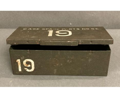 A vintage army radio spare parts box, empty. AF 