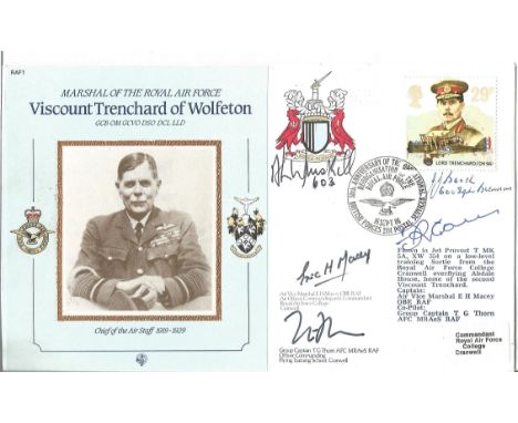 Battle of Britain Pilots multiple signed cover. CMD1 Viscount Trenchard 16 Sept 86 BFPS 2114 50th Anniversary of the operatio