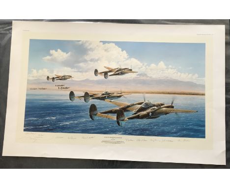 Robert Taylor Bogeys! Eleven O'clock High Artist Proof signed by American WW2 P 38 Lightning pilots who ambushed Admiral Yama