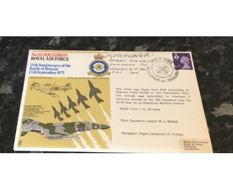WW2 RAF Sub. Lt. R W M Walsh RN seconded to 111 Squadron RAF Battle of Britain 1940. Signed on an RAF No. 111 Squadron Hurric