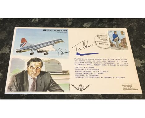 Brian Trubshaw (1924 2001) CBE, MVO was a leading test pilot, and the first British pilot to fly Concorde, in April 1969. Sig