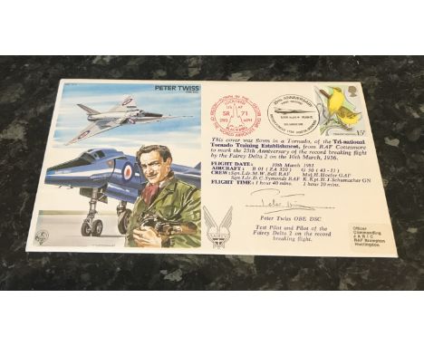 Peter Twiss (1921 2011) OBE, DSC &amp; Bar was a British test pilot who holds the World Air Speed Record as the first man to 