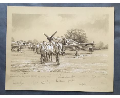 Robert Taylor Welcoming Respite The Battle of Britain Graphite Edition signed by Dame Vera Lynn and 9 Battle of Britain Spitf