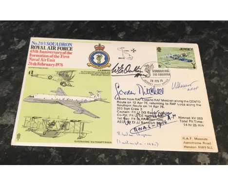 WW2 Aces multi signed Hans Rossbach type cover including RAF Ace Wilfred E Oulton (he sank 3 U Boats in a month), Ronald Ivel