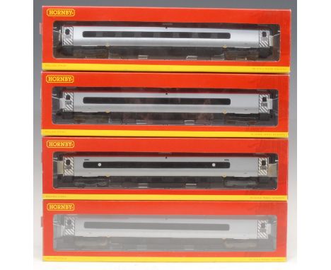 Hornby Model Railways - four Pendolino stock cars/coaches comprising R4273A Pendolino 1st Class Open '69445', 00 gauge, boxed