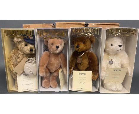 A Merrythought reproduction teddy bear, The Evacuee Bear, made exclusively for Compton and Woodhouse, trademark yellow square