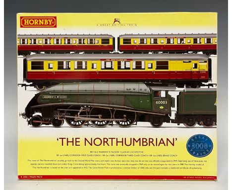 Hornby Model Railways - R2435 'The Northumbrian' locomotive and coach train pack boxed set, comprising  BR 4-6-2 'Andrew K Mc
