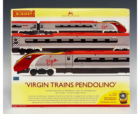 Hornby Model Railways - R2467 'Virgin Trains Pendolino' locomotive and coach train pack boxed set, comprising class 390 kitch