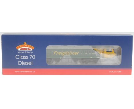 Bachmann Branch-line OO gauge model railways 'Class 70 Diesel Freightliner locomotive, 70003, two tone green and yellow liver