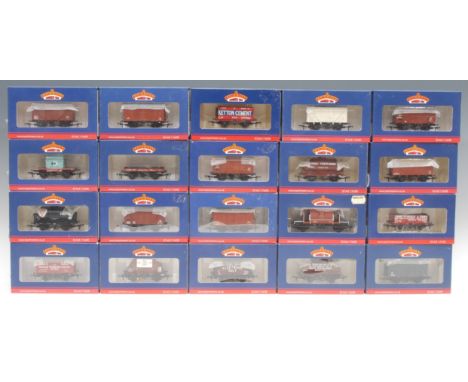 Bachmann Branch-Line Model Railways - twenty wagons/vans comprising 37-658A Fina 14 ton tank wagon; 37-477B Bauxite 1 plank w