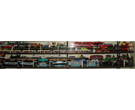 Lego - Creator, 10219 Maersk train, unboxed; City, 60337 Express Passenger Train, unboxed; 7938 Passenger Train, unboxed; 791
