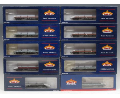Bachmann Branch-Line Model Railways - ten bolster wagons comprising 33-856B 30 Ton Bogie BR Grey, 00 gauge, boxed; four 33-85