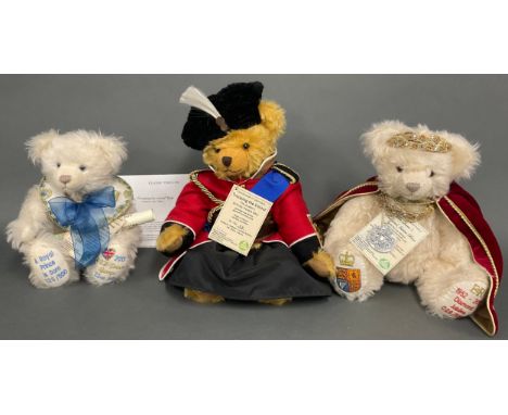 A Hermann-Spielwaren (Germany) collector's bear, The Queen's Diamond Jubilee, 1952 - 2012, decorated with Swarovski elements,