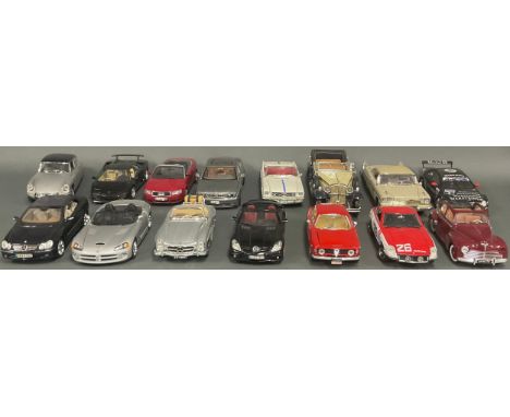 Model Cars - Solido, Ford Mustang 1964, 1/18 scale; Motor Max, 2005 Mercedes-Benz SLK55 AMG, 1/18 scale; Burago, Lamborghini 