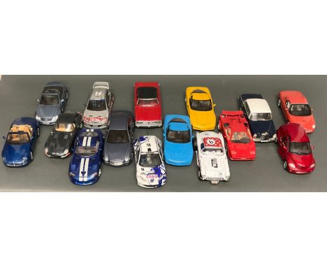 Model Cars - Burago, Lamborghini Countach 1988, 1/18 scale; Chevrolet Corvette C5 1997, 1/18; Jaguar "E" 1961, 1/18 scale; Th