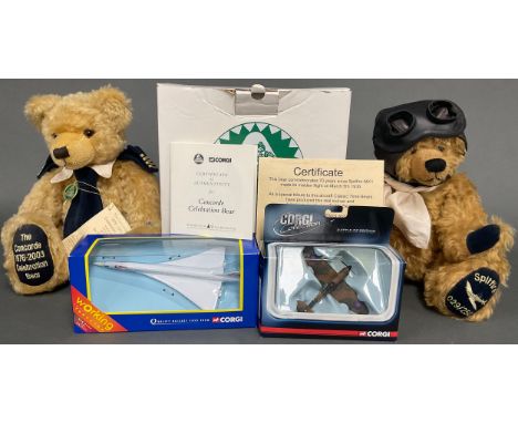 A Hermann-Spielwaren (Germany) Classic Time Bear, to commemorate 70 years since Spitfire MK1 made its maiden flight on March 