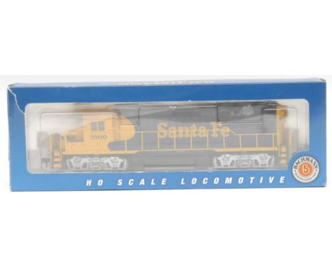 Bachmann B HO gauge model railways 'Diesel locomotive, Santa Fe, 3500, two tone blue and yellow livery, 63502, EMD GP 40, box