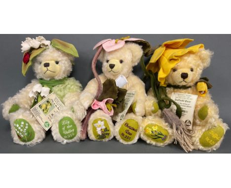 A Hermann-Spielwaren (Germany) Daffodil Bear, 7th in the series of Flower Bears, mohair, limited edition 324/500, 35cm, certi