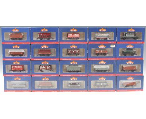 Bachmann Branch-Line Model Railways - twenty wagons/vans comprising 37-903A Bauxite 3 plank wagon with container; 38-230 Baux
