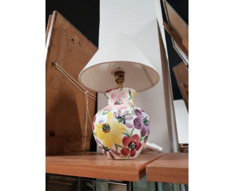 MODERN HAND PAINTED CERAMIC TABLE LAMP WITH FLORAL DESIGN