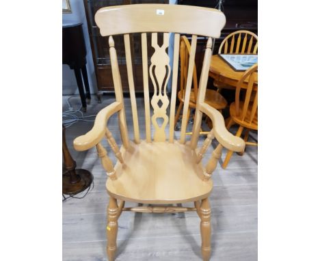 LIGHT BEECH AMERICAN STYLE COUNTRY ARMCHAIR