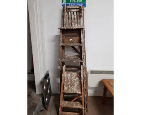 3 SETS OF WOODEN STEP LADDERS