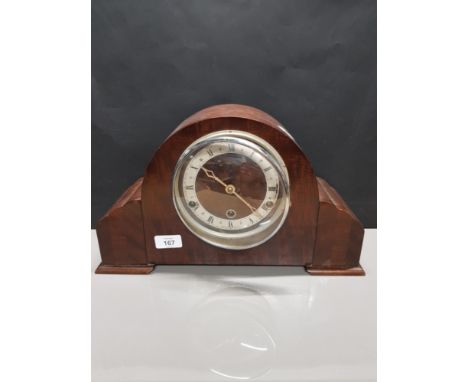 MAHOGANY MANTLE CLOCK WITH PENDULUM
