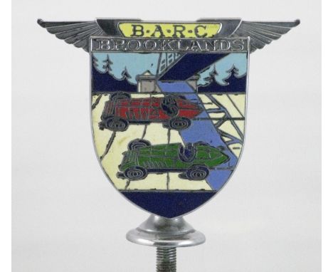 B.A.R.C. Full Member's Badge Designed by F. Gordon Crosby in 1930, a seven-colour Brooklands Automobile Racing Club car badge