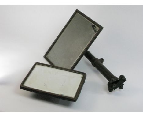 A Veteran Period Rear View Mirror A rectangle pattern and adjustable large rear view mirror of the type fitted to prestige mo
