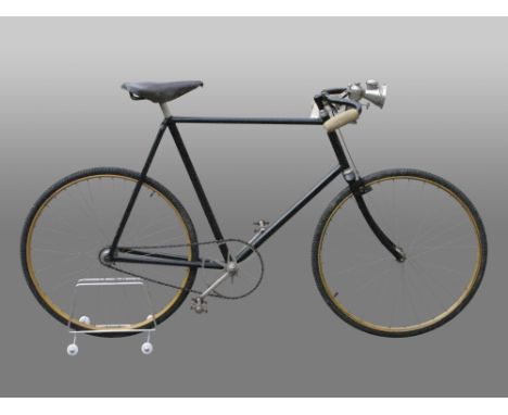 A Rudge-Whitworth 'Path Racer' A black-enamelled bicycle with a 24-inch frame, one-piece nickel-plated cranks, a 9-inch chain