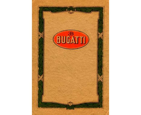 1929 Bugatti Touring &amp; Sporting Models to include Grand Prix models. 12pp, large 8vo. Starting on page 3 with a photo/ima