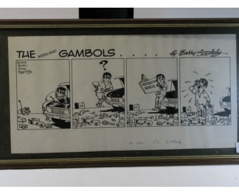 Barry Appleby (1909-1996) The Weekend Gambols.A horizontal format black pen-and-ink cartoon for the Sunday Express in 1979. T