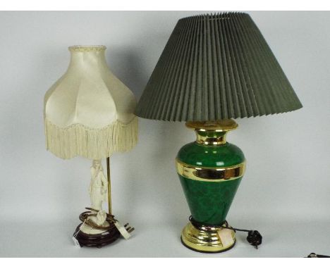 Two table lamps, both with shades, largest approximately 51 cm (h) to top of light fitting. [2]