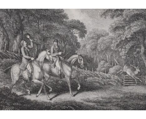 After William Samuel Howitt (British c.1765-1822) a series of four engravings 'Stag Hunting Parts 1-4' signed in plate lower 