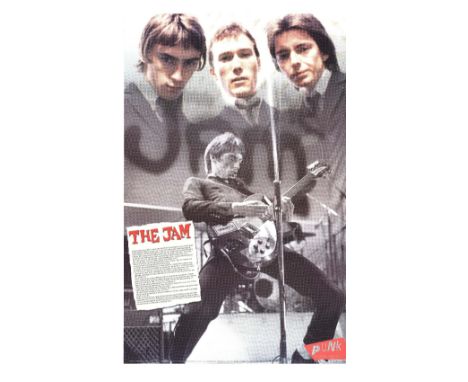 An original poster depicting the band, with Paul also depicted playing the guitar beside a section of biographical detail, pr