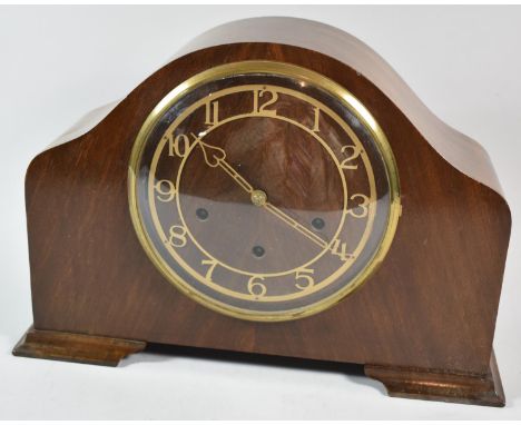 A Smiths Enfield Westminster Chime Mantle Clock, Mahogany Cased, Working Order, 35cm Wide 
