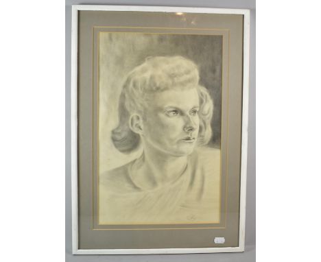 A Framed Pencil Portrait Signed R Hay, 43cm, high 