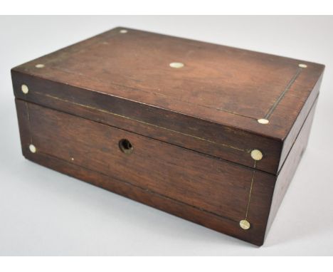 A Late 19th/Early 20th Century Mother of Pearl Inlaid Work Box with Removable Inner Tray, 28cm wide 