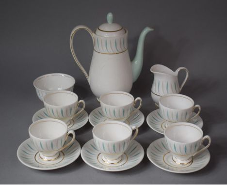 A Queen Anne Caprice Pattern Coffee Set to Comprise Coffee Pot, Cans, Saucers, Milk, Sugar etc 