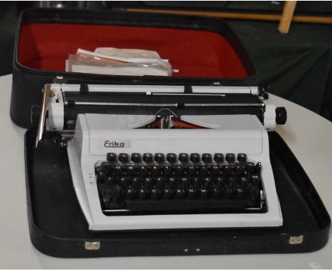 A Mid/Late 20th Century Erika Portable Manual Typewriter in Carry Case 