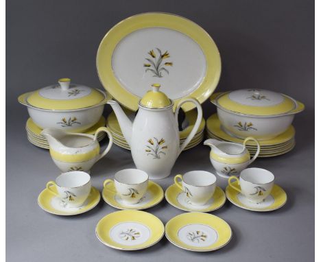 A Burgleighware Springtime Pattern Part Dinner and Coffee Service to Comprise Plate, Lidded Tureens, Coffee Pot, Coffee Cans,