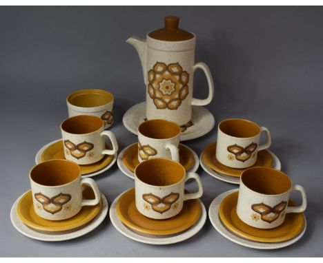 A The Royal Worcester Group Palissy Glazed Coffee Set to Comprise Coffee Pot, Six Cups, Saucers, Pot, Side Plates etc 