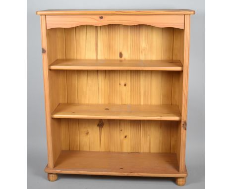 A Modern Pine Three Shelf Open Bookcase, 85cm wide 