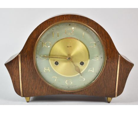 A 1950's Oak Cased Smiths Mantle Clock, 29cm Wide 